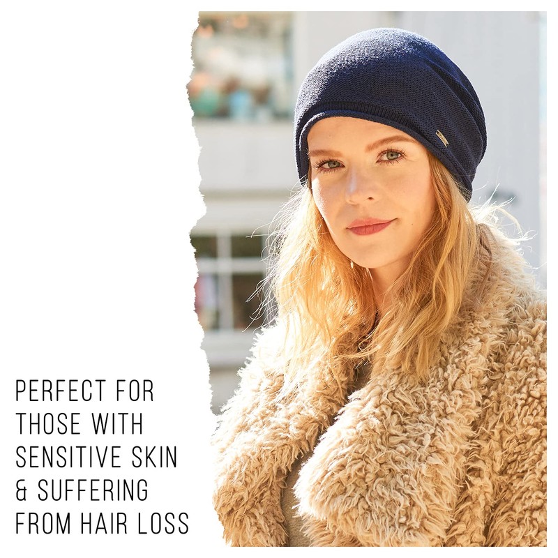 CHARM Men Slouchy Silk Beanie Hat - Women Slouch Chemo