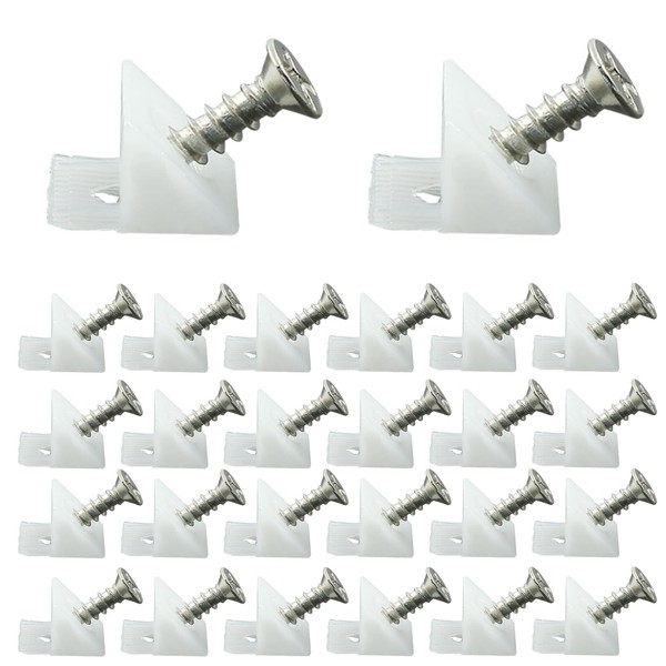 Unlorspy 100 Pcs White Drawer Bottom Fixing Mending Wedges, Plastic
