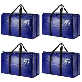 Cryster 4-Pack Extra Large Heavy-Duty Moving Bags – Storage Bags with Reinforced Handles & Durable Zippers, Sturdy Totes for Storage, Packing, and College Essentials