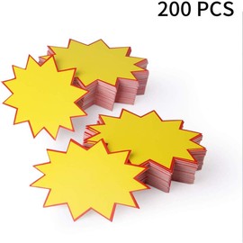 200Pcs Blank Star Retail Sale Signs Sales Price Label Tags for Real Estate and Garage Sales, Fundraising, Stores, Commerce by
