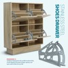PHITUODA 2 Layers Shoes Drawer Cabinet Hinges Flip Frames, Grey