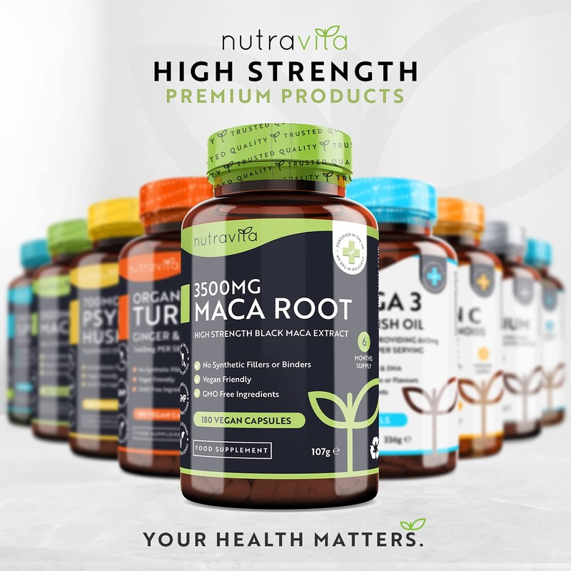 Maca Root Capsules 3500mg – 180 Vegan Capsules – High