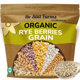 Organic Rye Berries Bulk (5.8 lb) - Whole Rye Grain Seeds by Be Still Farms - Rye Kernels Great for Flour, Bread, Cereal - High in Fiber & Protein | USA Grown | USDA Certified | Vegan | Non-GMO