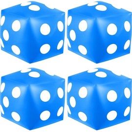 JORCEDI 4 Pack Giant Inflatable Dice Pool Toy for Pool Party Gift Indoor Outdoor Game (Blue)