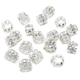 Honbay 20PCS Silver Rhinestone Hair Rings Dreadlocks Beads Braid Hair Cuffs Braiding Hair Jewelry