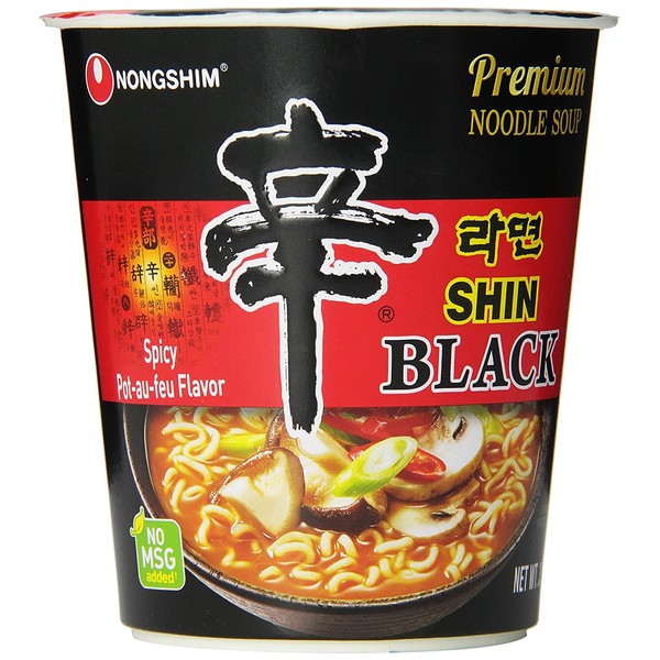 Nongshim Shin Black Noodle Soup, Spicy, 2.64 Ounce (Pack of 6)