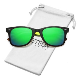 MEETSUN Polarized Sunglasses for Men Women Classic Retro Square Driving Sun Glasses UV400 Protection Gradient Green