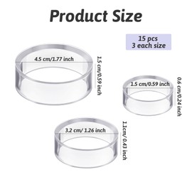 ElevateTech 15 Pcs Clear Sphere Display Stand, Plastic Sphere Stands Ball Stand Holder Rings Acrylic Clear Small, Medium, Large Round Baseball Ring Stands for Decorative Eggs Crystal Balls - 3 Sizes