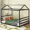 Harper & Bright Designs Metal House Shape Platform Bed Frame