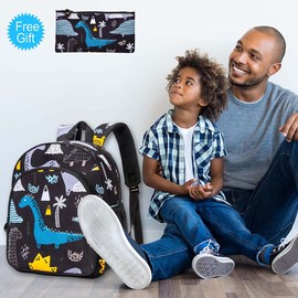 gxtvo Toddler Backpack for Boys, Dinosaur Kids Preschool Bookbag, 12" Cute Cartoon Animal School Bag