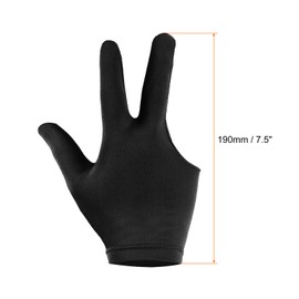 PATIKIL 3 Fingers Pool Gloves, 2 Pack Billiard Gloves Left & Right Hand Show Gloves Pool Cue Glove for Shooter Carom Pool Snooker Cue Sport, Black