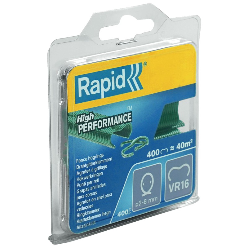 Rapid 40108797 VR16 Fence Hog Rings - Green (Pack of