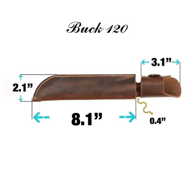 Full grain Leather Sheath for Buck 120 Knife, knife holder,