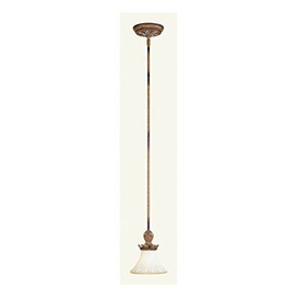 Livex Lighting 8450-57 Savannah 1 Light Venetian Patina Adjustable Mini Pendant with Vintage carved Scavo Glass