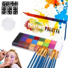 Kit Paleta Maquillaje Pintura Facial Corporal De 20 Colores                                                                                           