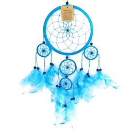 Large Blue Turquoise Colour Dream Catcher Beautiful Home Decor & Kids Room Wall Hanging Party Bag Filler Item Catch All Those Bad Dreams No More Sleepless Nights