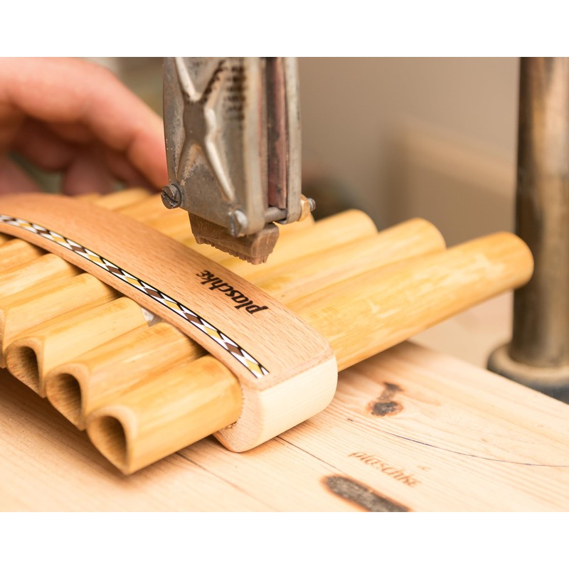 Plaschke Pan Pipe, Wooden Strap Design, Handmade with Textbook, 12