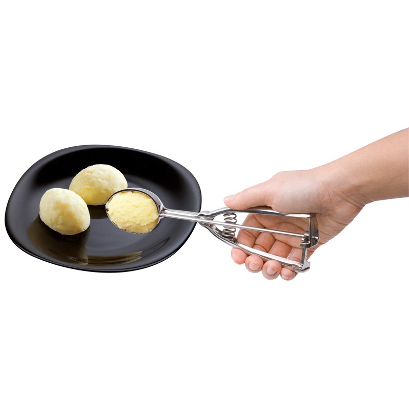 Silit Eisportionierer Edelstahl 22,5 cm, Eislöffel mit Auswerfer, Portionierer für