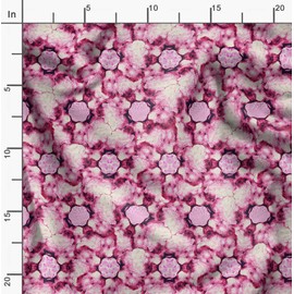 Soimoi Pink Cotton Poplin Fabric Animals Tie-Dye Printed Fabric 1 Yard 58 Inch Wide