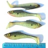 Big Bite Baits 4ct BLACK MINNOW 4" SUPER SHAD SWIMBAITS