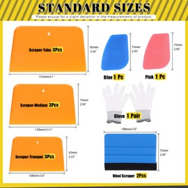 Mardatt 14Pcs Body Filler Spreaders Kit Includes 4", 5", 6" Automotive Body Fillers, Plastic Spreader, Felt Edge Squeegees and Gloves for Applying Fillers Putties Glazes and Caulks