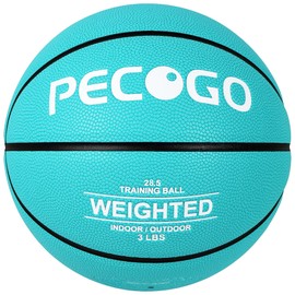 PECOGO Size 6 Weighted Training Basketball Blue(3lbs) - Heavy Indoor/Outdoor Basketball for Dribbling, Passing, Rebounding & Skill Development