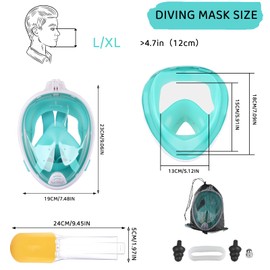 SilverChry Snorkel Mask, Snorkel Set, Adult Diving Mask, High Resolution Panoramic Vision, Anti-Fog Channel Design with Double Airflow, Shockproof Visor