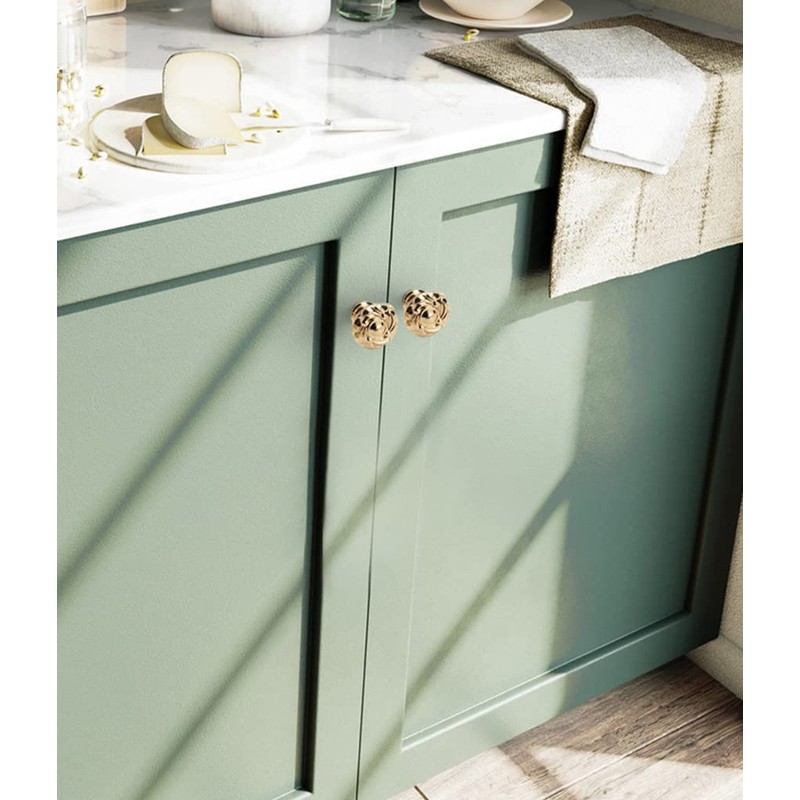 CcHhyyt 2 Pack Brass Cabinet Knobs Antique Floral Pattern Cupboard