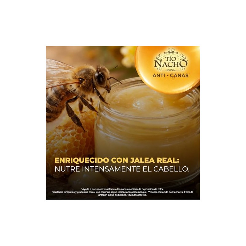 Tío Nacho Henna Egipcia Fórmula Avanzada Anti-Canas. Botella con 415ml.