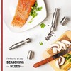 Stainless Steel Glass Body Salt and Pepper Grinder, Thumb press