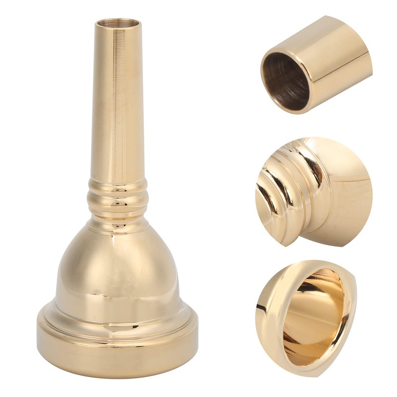 Nunafey Tenor Horn Mouthpiece 1/2" Horn Mouthpiece for Trombone Golden