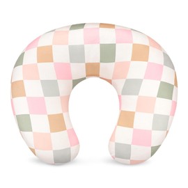 DILIMI Nursing Pillow Cover, Stretchy Removable Case for Breastfeeding Pillows, Ultra Soft Comfortable Slipcover for Baby Girl and Boy, Colorful Checkerboard