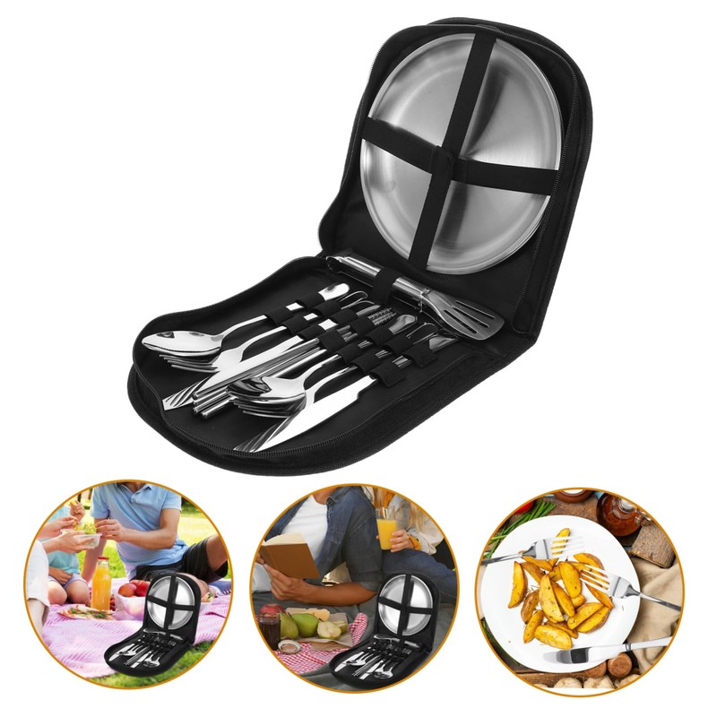Kisangel 1set Portable Cutlery Set Case Outdoor Utensils for Camping