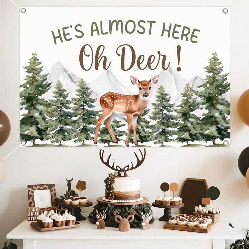 Balterever Deer Baby Shower Decorations for Boys Oh Deer He’s