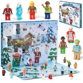 Christmas Advent Calendar for Kids with Mini Toy Figures, 24 Different Xmas Figurines - Buildable Figures Surprise for Children, Teens, Boys, Girls, New 2020 Toys Filled Kids Countdown Calendars Gift