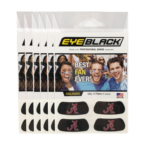 EyeBlack (24 Strips) Alabama Anti Glare Stickers, Great for Fans & Athletes on Game Day