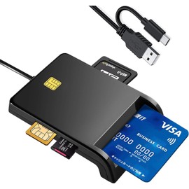 BOEN 4 in 1 Multi-Function Card Reader, Supports My Number Cards, IC Card Reader, SD Card Reader, USB / C Compatible, Multi-Card Reader, Minor Point Application, Final Tax Filing, Electronic National