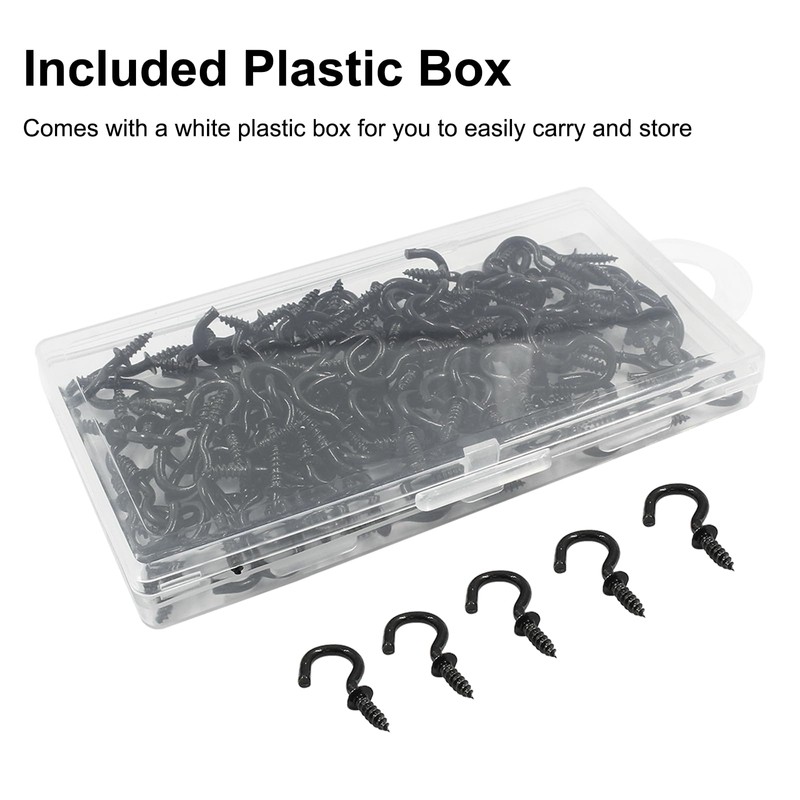Biaungdo 120 Pcs 1/2" Ceiling Cups Hooks Screw Hooks Screw-in