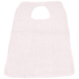 3 Pack Adult Bibs Washable Reusable Terrycloth Clothing Protectors - White