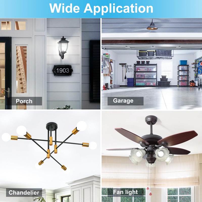 LQ BSDERA 4PK Garage Door Opener Light Bulbs, 5000K Daylight,