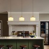 Shenmoyl Pendant Light 2 Pack with White Striped Glass Lmapshade,