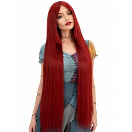 Rose bud Halloween Cosplay Wig Red Sally Costume Wigs for Women