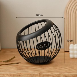 MEETOZ Coffee Pod Holder, Metal Large Capacity Cup Holder Coffee Capsule Storage Basket for Coffee Bar, Coffee Station Organizer, Coffee Bar Accessories