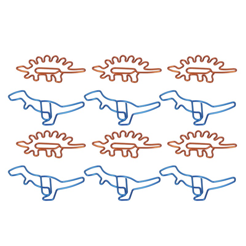 100Pcs Paper Clips Unique Dinosaur Shape Lightweight Portable Electroplating Process