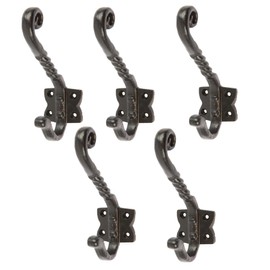 Hammer and Tongs - Twisted Scroll Hat & Coat Hook - W40mm x H125mm - Black - Pack of 5