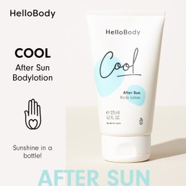 HelloBody Cool After Sun Body Lotion - Soothing Aloe Vera & Sodium Hyaluronate - Moisturising & Tan Extending - Cools for Sunburn - High Quality After Sun Lotion