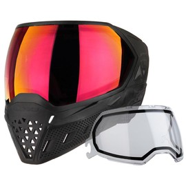 PaintballBodyBags Empire EVS Paintball Mask/Goggle Black/Black with 3 Quick Change Thermal Lenses (Sunset Mirror)