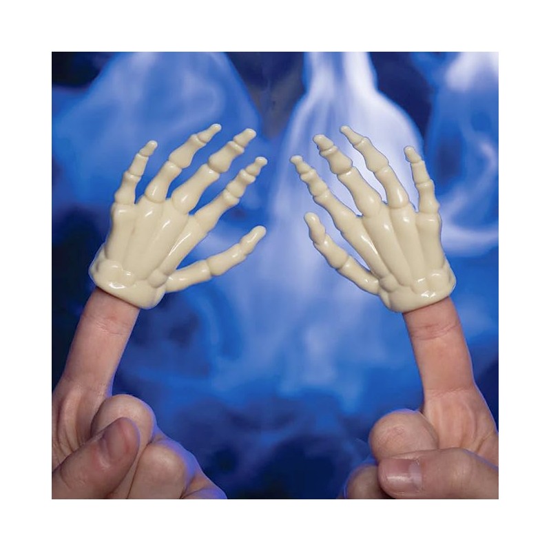 Accoutrements Archie McPhee Funny Glow-in-The-Dark Skeleton Finger Hands: Spooky Set