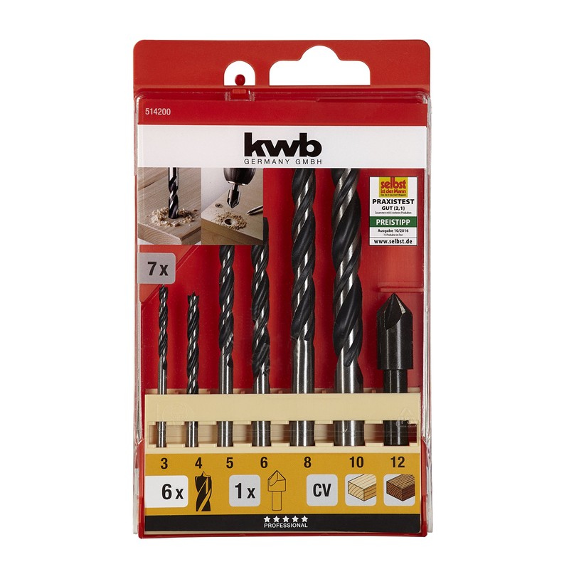 kwb CV Wood Drill Bit Set - Wood Spiral Drill