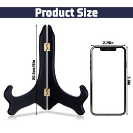 HaiFafafaing Supporti per piatti per display da 20 cm in legno nero piatto espositore per piatti decorativi per visualizzare mini cavalletto cornice supporti per immagini per libri piatto carta CD